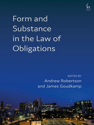 cover image of Form and Substance in the Law of Obligations